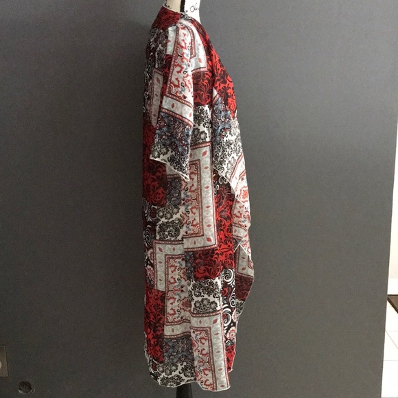 Mixed print boho-vibe LuLaRoe Shirley kimono - Picture 4 of 10